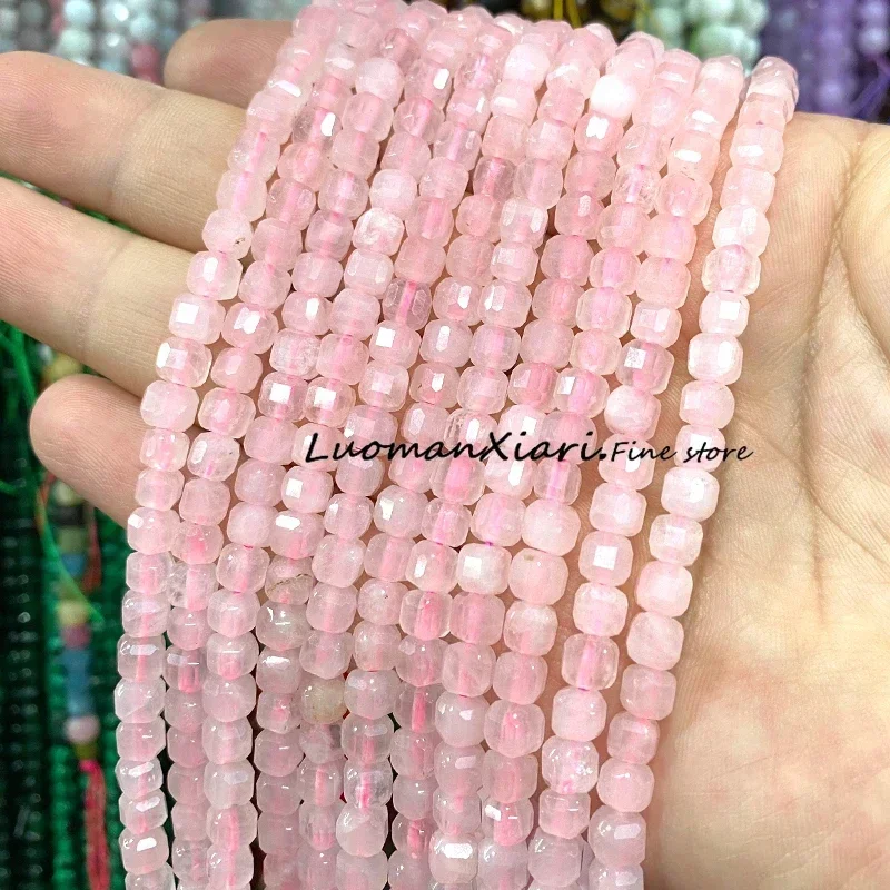 Jewelry Making Gemstones - Cuentas espaciadoras sueltas de cuarzo rosa,